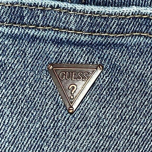 GUESS Mid Rise Skinny Button Fly Denim Women’s SZ 28 Jeans Stretch Distressed - Picture 6 of 8